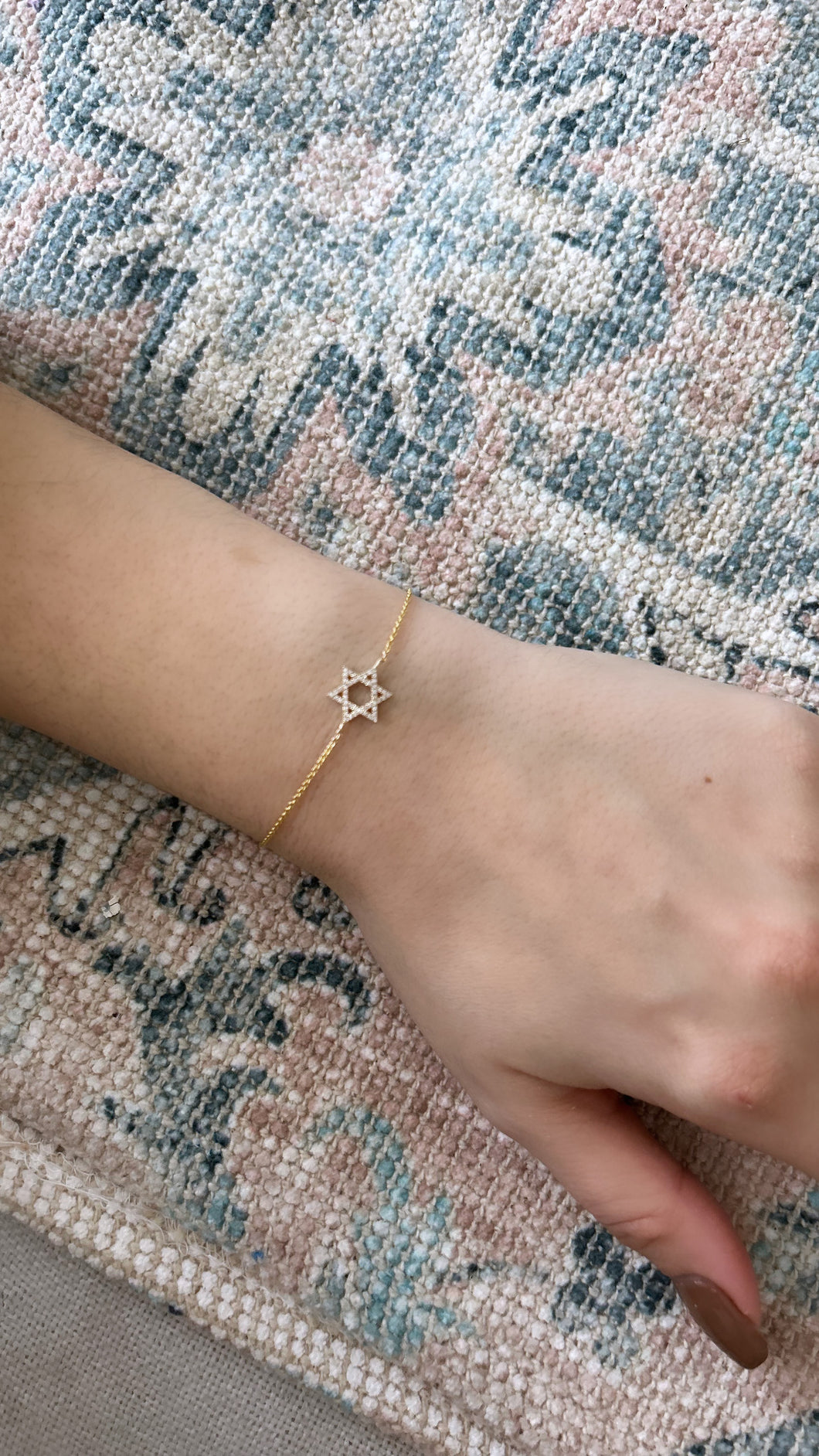14kt diamond magen david bracelet