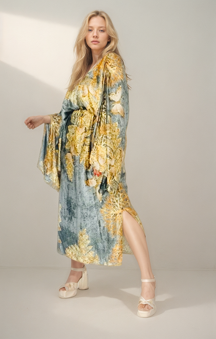 Golden butterfly Kaftan dress