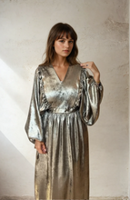 Load image into Gallery viewer, The Agam Dress in Metallic Gold