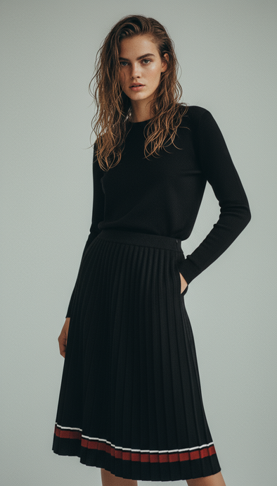 Knit Accordion skirt (One Size)