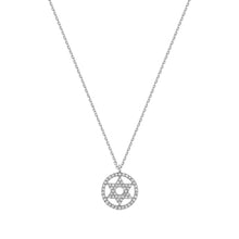 Load image into Gallery viewer, 14 K Star of David round frame Necklace