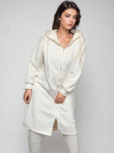 Sweatshirt zipper dress 2.0 Cream
