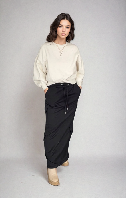 Cargo fleece skirt