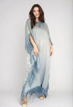Load image into Gallery viewer, Blue Fringe Kaftan dress