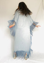 Load image into Gallery viewer, Blue Fringe Kaftan dress