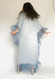 Blue Fringe Kaftan dress