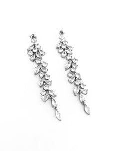 crystal leaf earrings