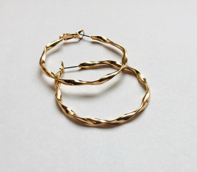 Twisted Gold Hoops