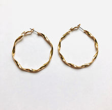 Load image into Gallery viewer, Twisted Gold Hoops