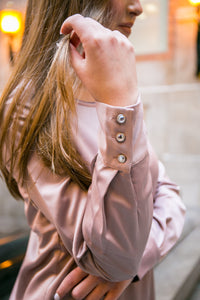 Sara Satin dress in blush