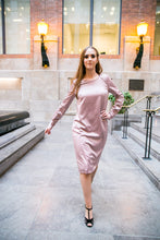 Load image into Gallery viewer, Sara Satin dress in blush